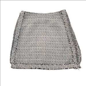 Women's Black Dot white and black Tweed Frayed Hem skirt 28" waist